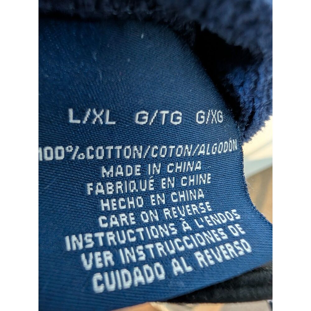 Polo Ralph Lauren Navy Terry Cloth Robe L/XL Belted Luxury Old Money Cozy Lounge - Picture 3 of 7